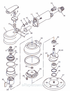 Page A Diagram and Parts List for CP761P T024719 Chicago Pneumatic Sander